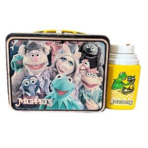 Muppets 1979 Metal Lunchbox Thermos Jim Henson Fozzie Bear Kermit Piggy Gonzo